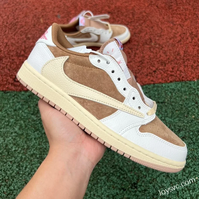 Travis Scott x Air Jordan 1 Low DM7886-106 White Brown Pink Reverse Swoosh