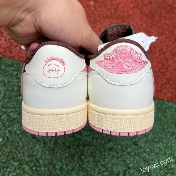 Travis Scott x Air Jordan 1 Low DZ4137-206 White Wine Red Pink Reverse Swoosh