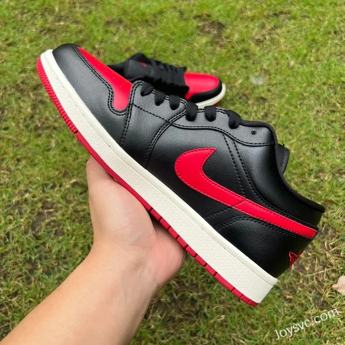 Air Jordan 1 Low DC0774-061 Black Red Bred Sail Retro