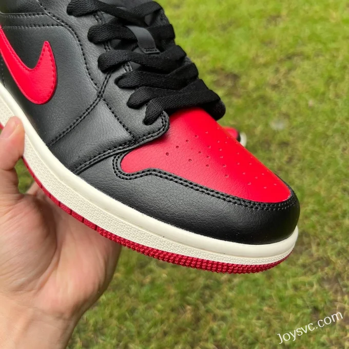 Air Jordan 1 Low DC0774-061 Black Red Bred Sail Retro