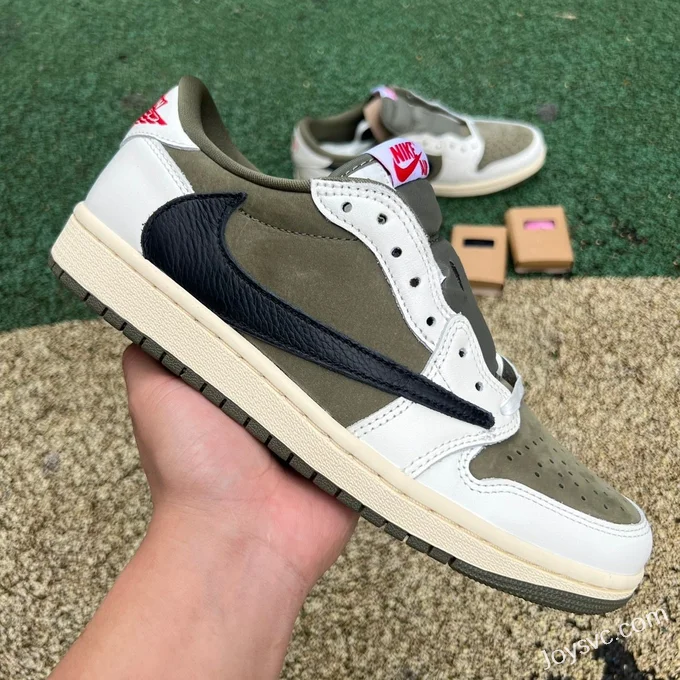 Travis Scott x Air Jordan 1 Low DM7866-200 Military Green LJR Version