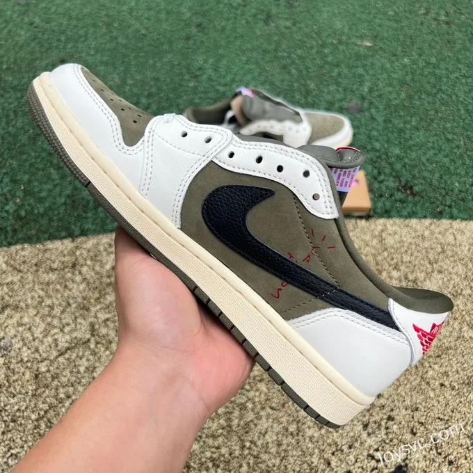 Travis Scott x Air Jordan 1 Low DM7866-200 Military Green LJR Version