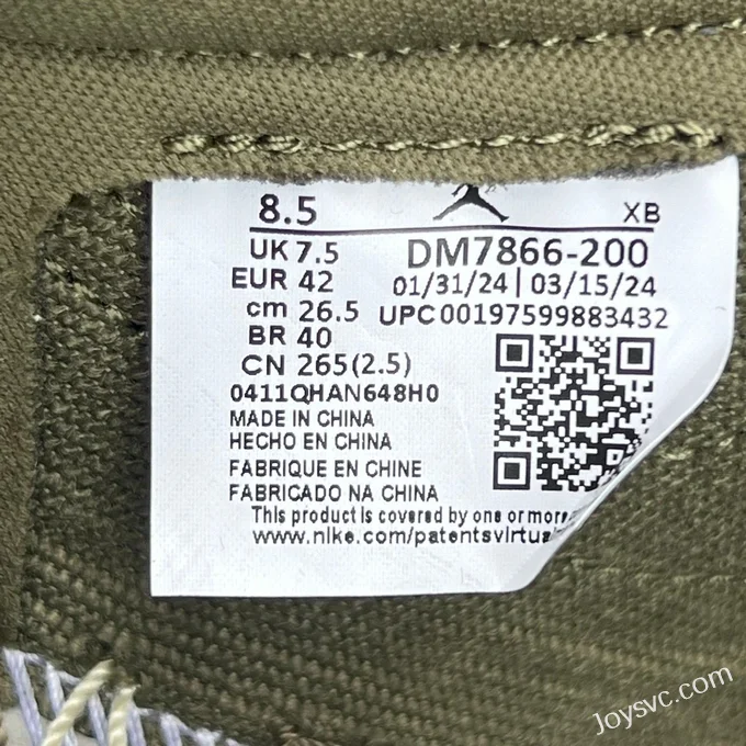 Travis Scott x Air Jordan 1 Low DM7866-200 Military Green LJR Version