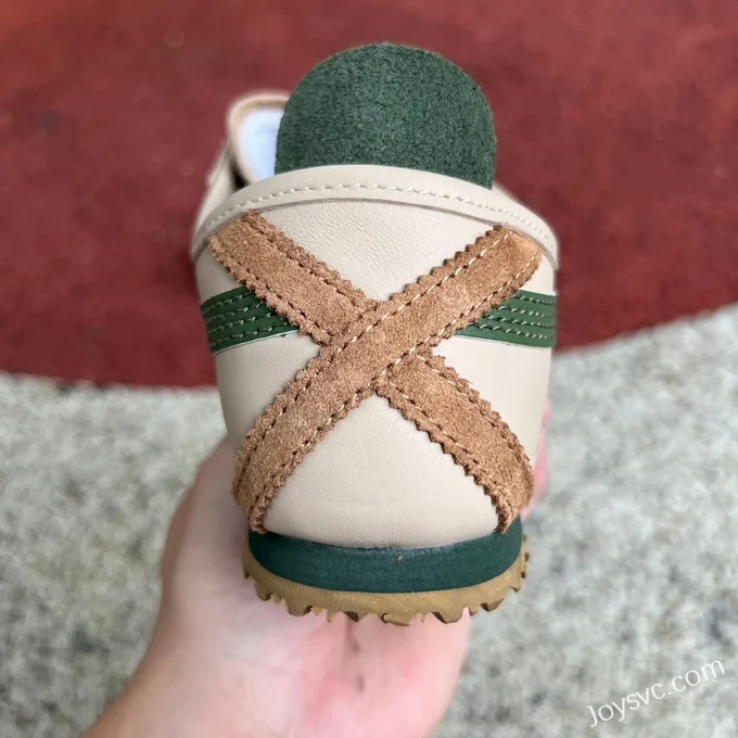 Onitsuka Tiger Mexico 66 Low-Top Sneakers in Beige Brown & Green