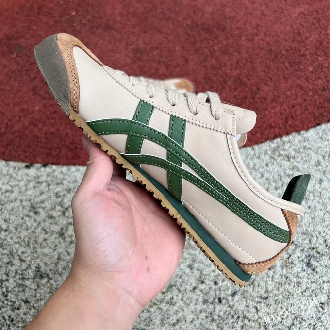 Onitsuka Tiger Mexico 66 Low-Top Sneakers in Beige Brown & Green