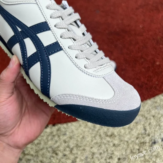 Onitsuka Tiger Mexico 66 Low-Top Sneakers in Beige & Blue