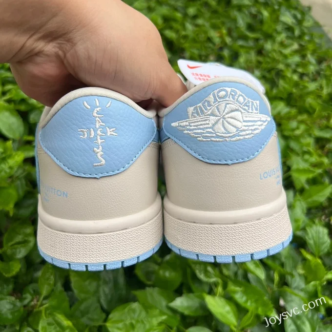 Travis Scott x Air Jordan 1 Low LX1988-101 Grey Blue LV Collaboration