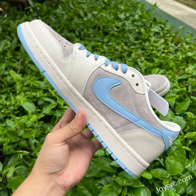 Travis Scott x Air Jordan 1 Low LX1988-101 Grey Blue LV Collaboration