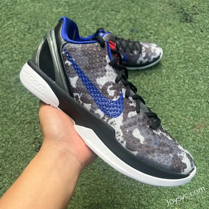 Nike Zoom Kobe 6 Camo - Black Blue Camo Basketball Shoes