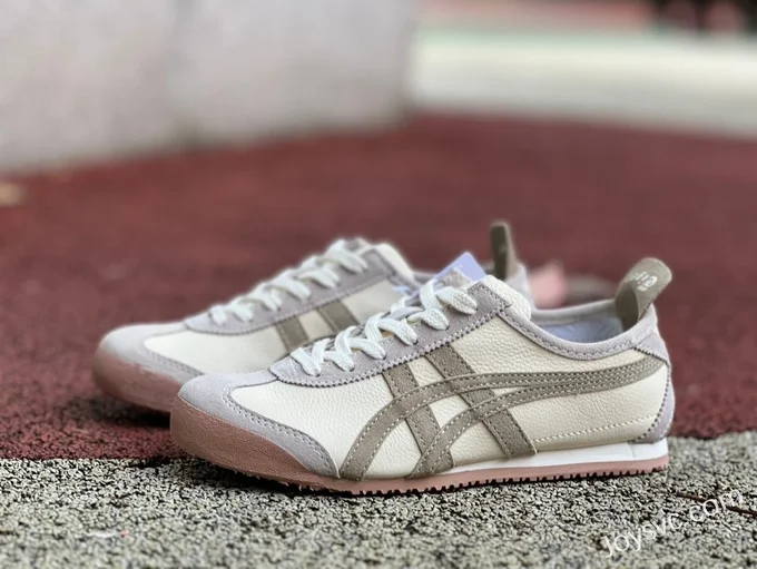 Onitsuka Tiger Mexico 66 Low-Top Sneakers in Beige Grey & Green