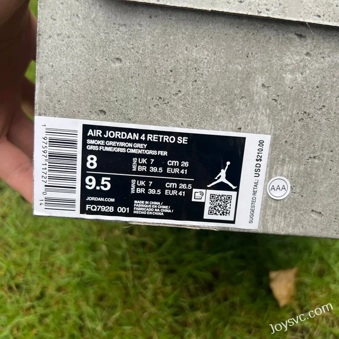 Air Jordan 4 SE FQ7928-001 Grey Black