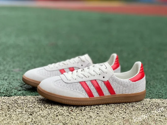 Adidas Samba Grey Red Retro Sneakers IE1953