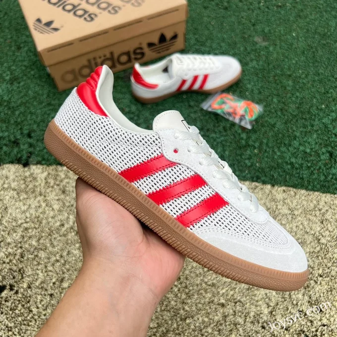 Adidas Samba Grey Red Retro Sneakers IE1953