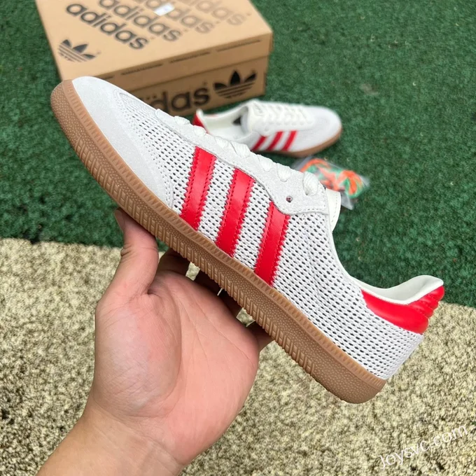 Adidas Samba Grey Red Retro Sneakers IE1953