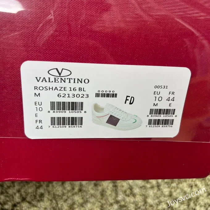 Valentino UPVILLAGE Leather Sneakers in White & Red