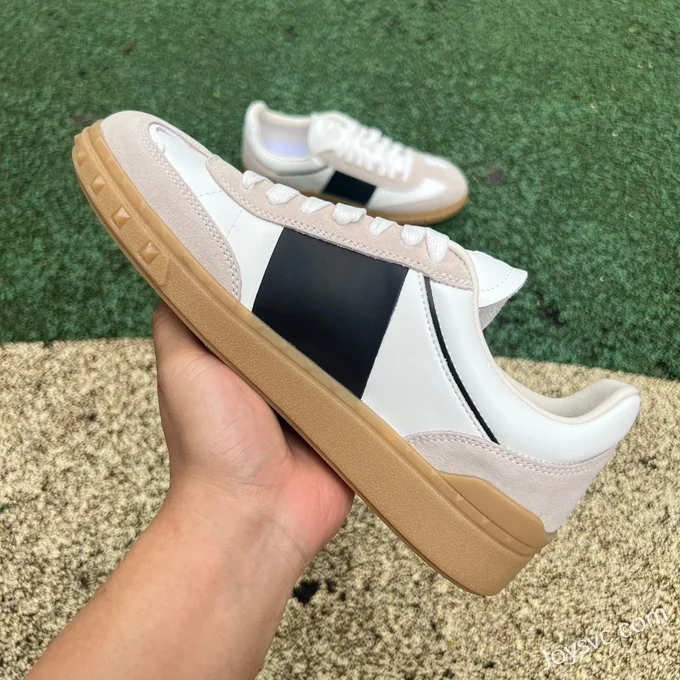 Valentino UPVILLAGE Leather Sneakers in White Grey & Black