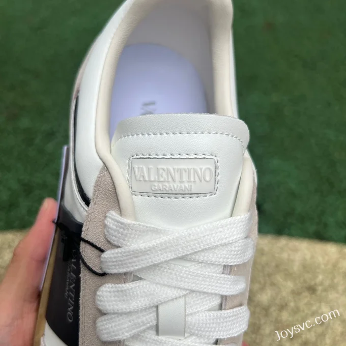 Valentino UPVILLAGE Leather Sneakers in White Grey & Black