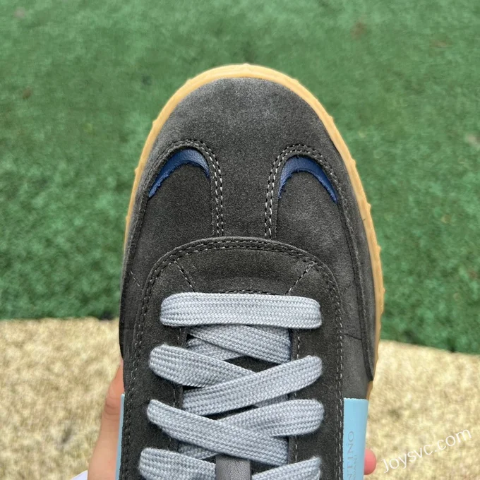 Valentino UPVILLAGE Leather Sneakers in Black & Blue