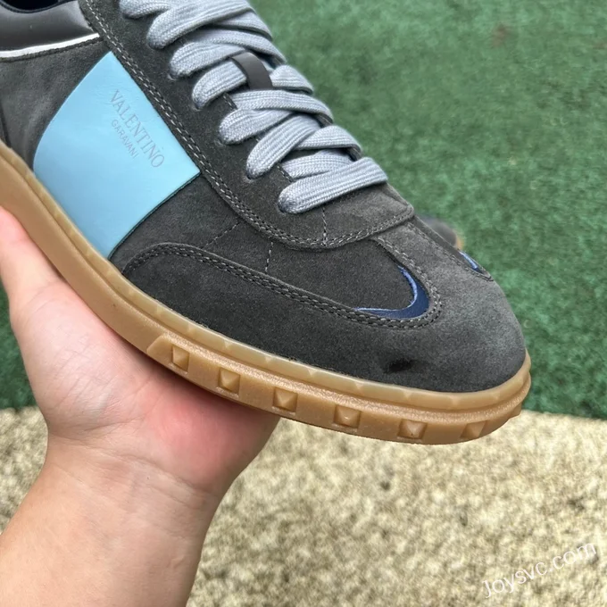 Valentino UPVILLAGE Leather Sneakers in Black & Blue