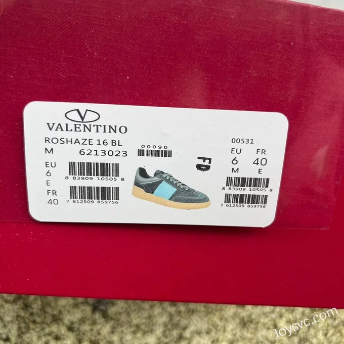 Valentino UPVILLAGE Leather Sneakers in Black & Blue