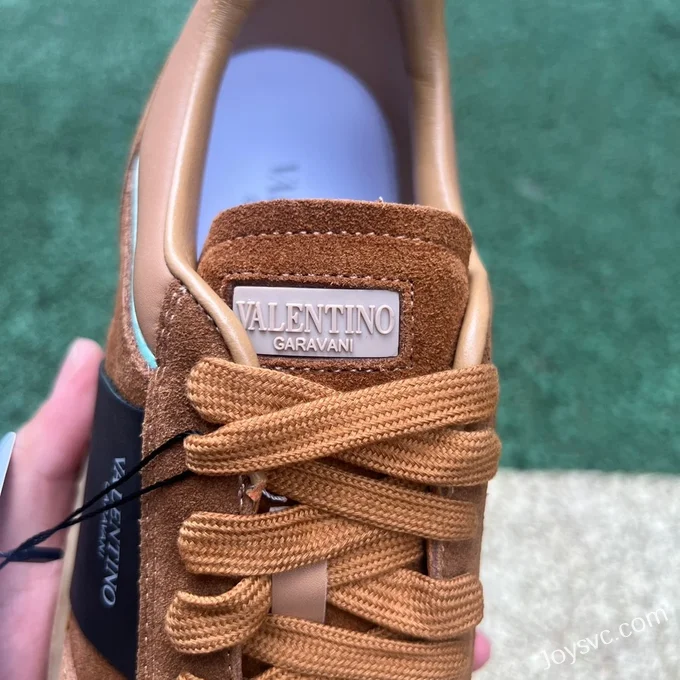 Valentino UPVILLAGE Leather Sneakers in Brown