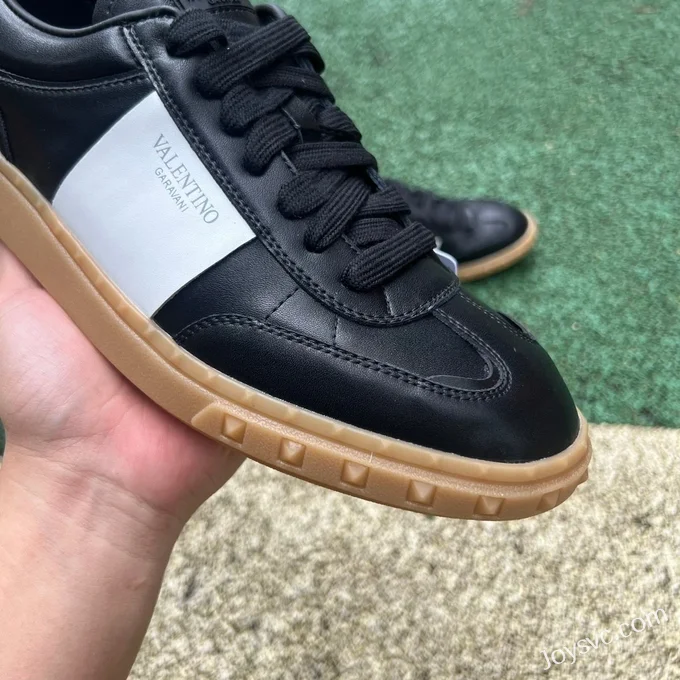 Valentino UPVILLAGE Leather Sneakers in Black & White