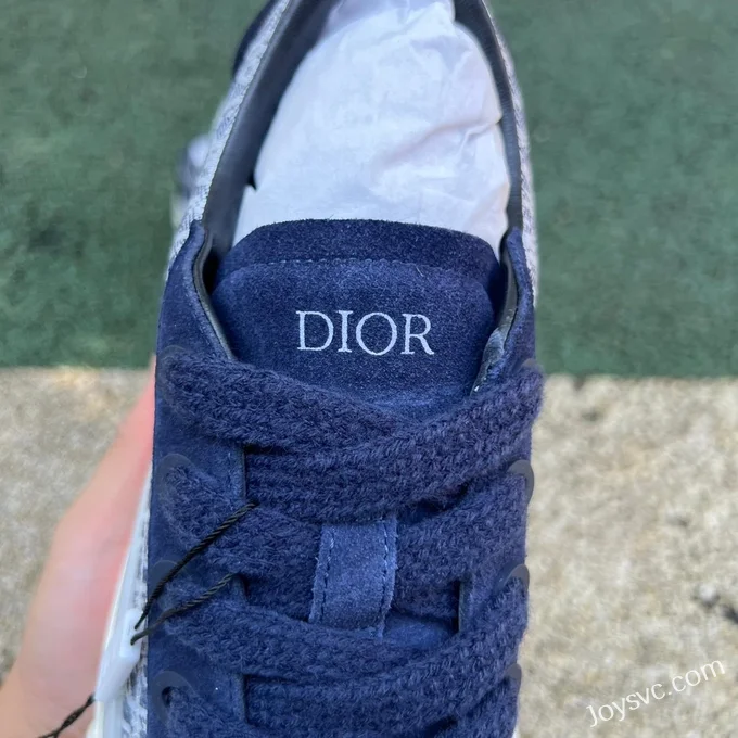 Dior B33 Blue White Round Toe Lace-Up Fashion Sneakers Men