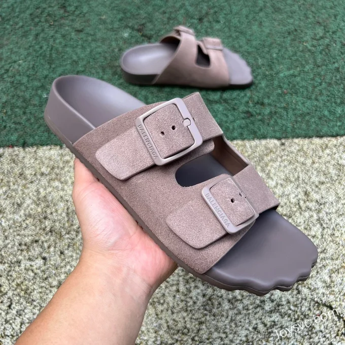 Balenciaga Grey Brown Slides Vintage Dad Shoes