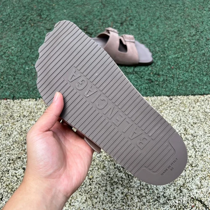 Balenciaga Grey Brown Slides Vintage Dad Shoes