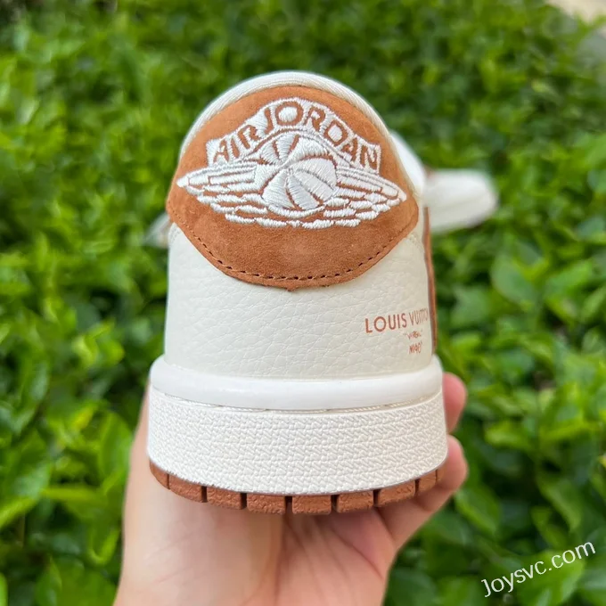 Travis Scott x Air Jordan 1 Low LX1988-900 White Brown LV Collaboration