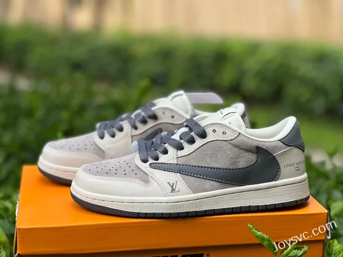 Travis Scott x Air Jordan 1 Low LX1988-102 Grey LV Collaboration