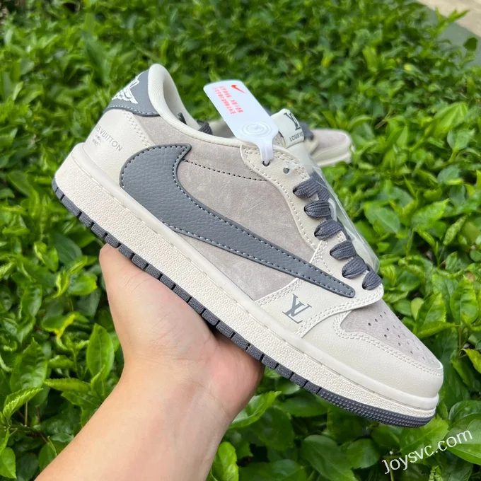 Travis Scott x Air Jordan 1 Low LX1988-102 Grey LV Collaboration