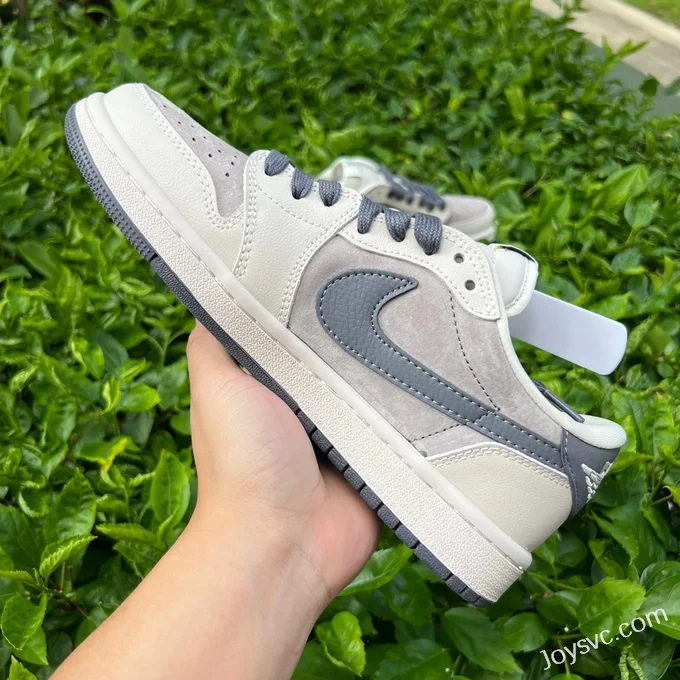 Travis Scott x Air Jordan 1 Low LX1988-102 Grey LV Collaboration