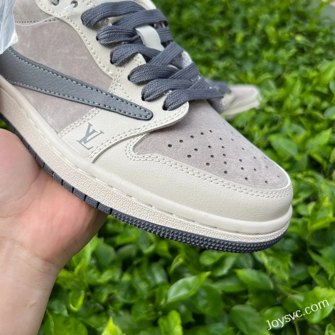 Travis Scott x Air Jordan 1 Low LX1988-102 Grey LV Collaboration