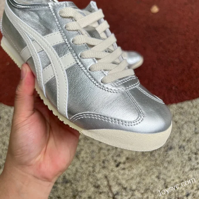 Onitsuka Tiger Mexico 66 Low-Top Sneakers in Liquid Silver