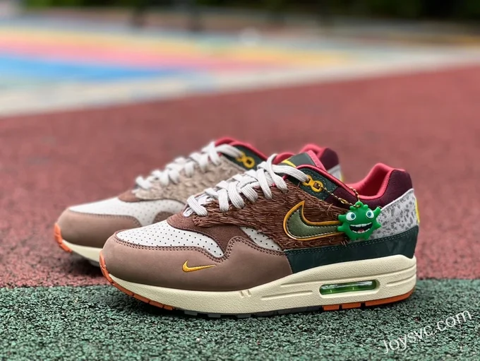 Division Street x Nike Air Max 1 Brown Grey Low-Top Running Shoes HQ2639-100