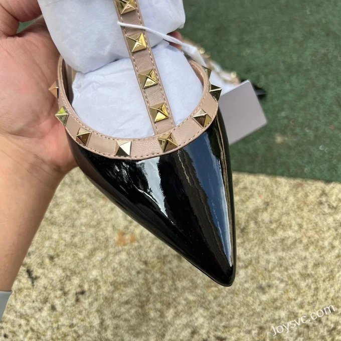 Valentino Rockstud Heels in Black & Beige