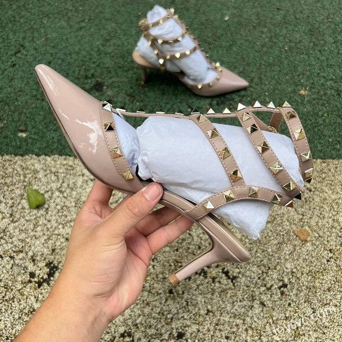 Valentino Rockstud Heels in Nude