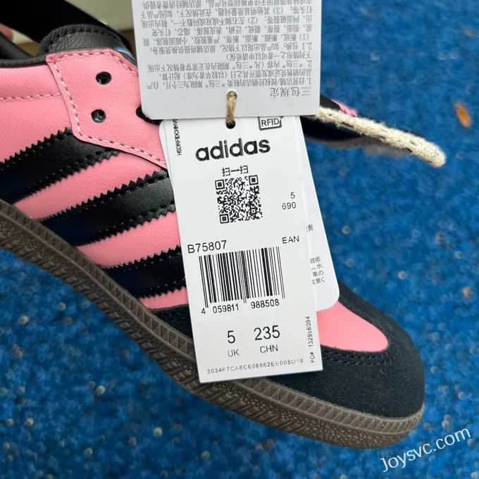 Adidas Samba OG Black Pink Retro Sneakers B75807