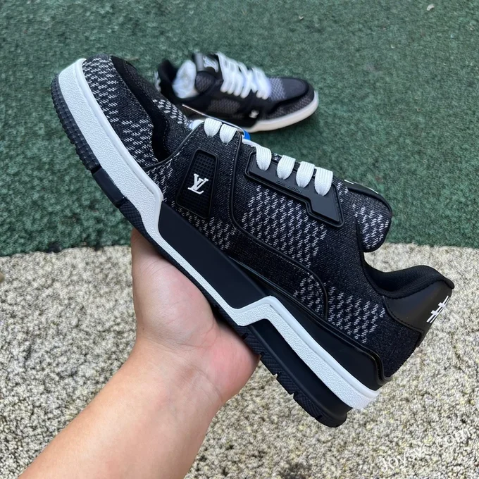 Louis Vuitton Trainer Checker Print Black White