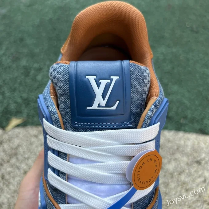 Louis Vuitton Trainer Blue Brown Lace-Up