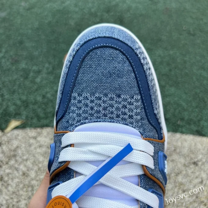 Louis Vuitton Trainer Blue Brown Lace-Up