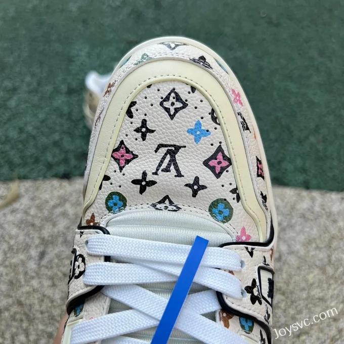 Louis Vuitton Trainer Beige Print Lace-Up