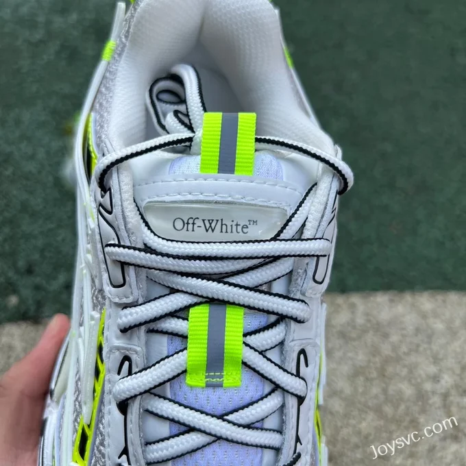 OFF-WHITE White Fluorescent Green Sneakers