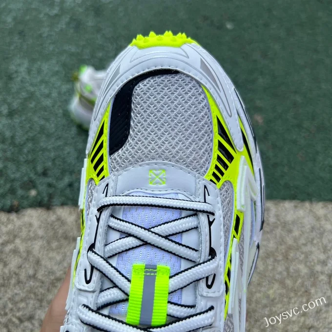 OFF-WHITE White Fluorescent Green Sneakers