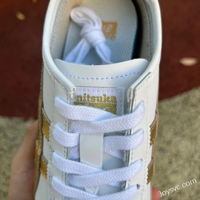 Onitsuka Tiger Mexico 66 Low-Top Sneakers in White & Gold