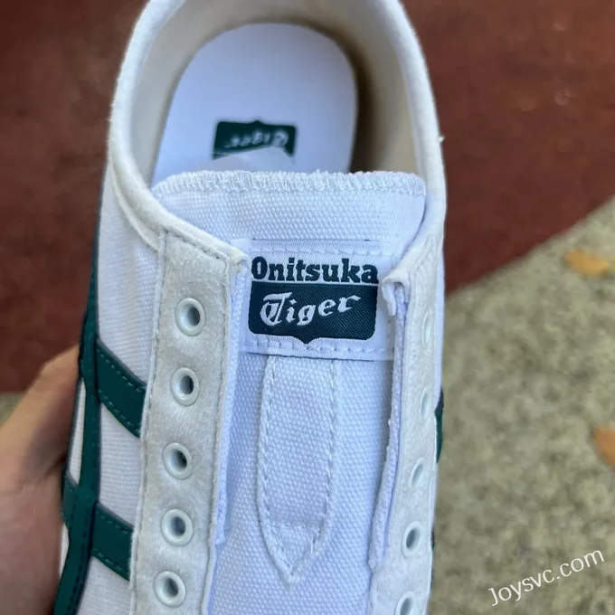 Onitsuka Tiger Mexico 66 Slip-On Sneakers in White & Aqua Green