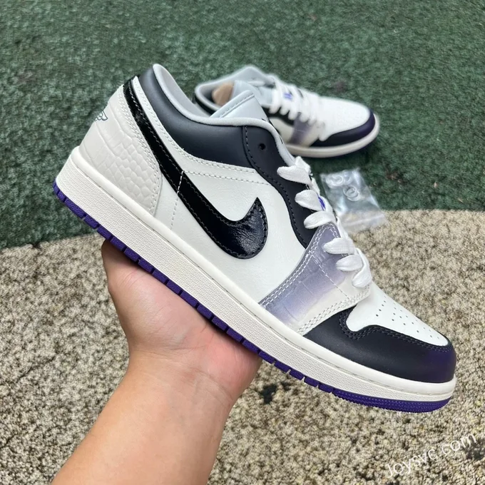 Air Jordan 1 Low HF5759-101 White Black Purple Retro