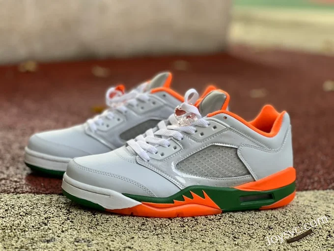 Air Jordan 5 FQ1293-018 White Orange Green