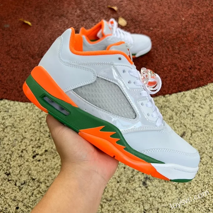 Air Jordan 5 FQ1293-018 White Orange Green